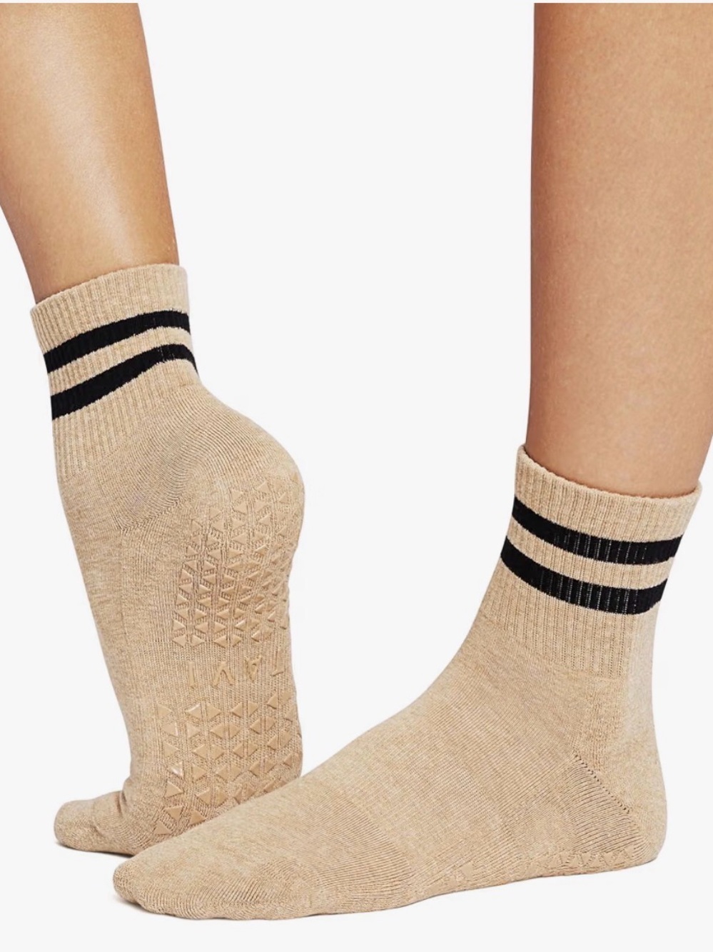 TAVI Aria Pilates Socks - Grip Socks — camel strips